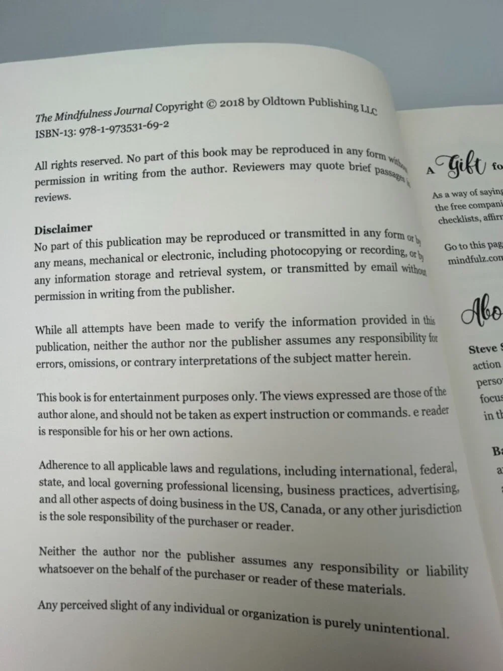 The Mindfulness Journal Paperback 52 Week Prompts Writing Scott Davenport READ